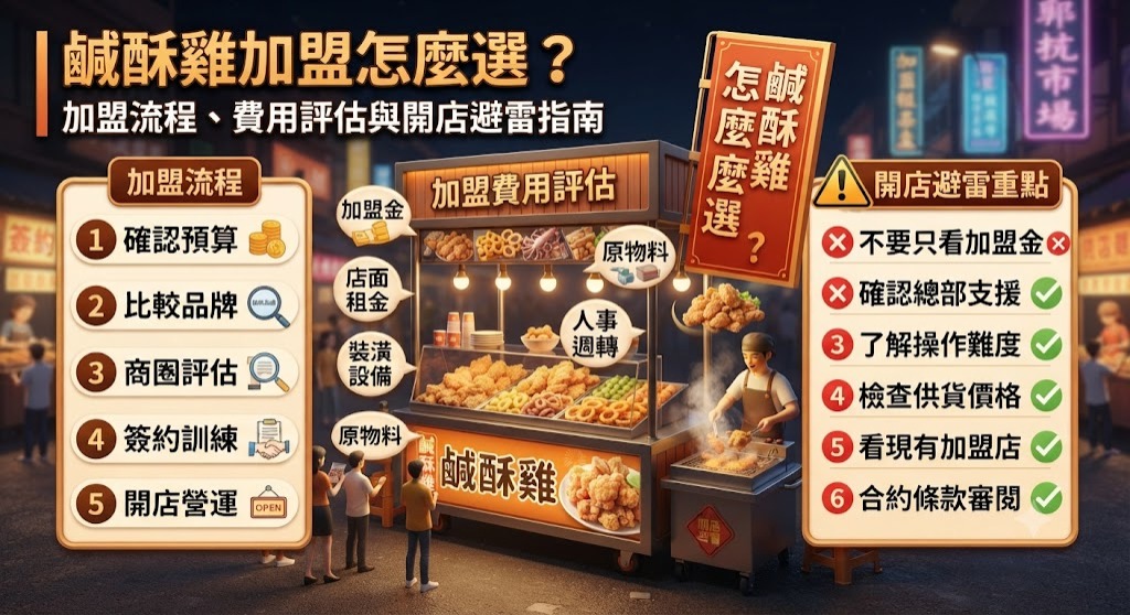 鹹酥雞加盟怎麼選?加盟流程、費用評估與開店避雷指南